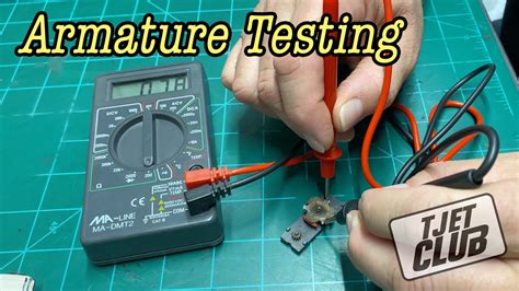 testing armature with multimeter